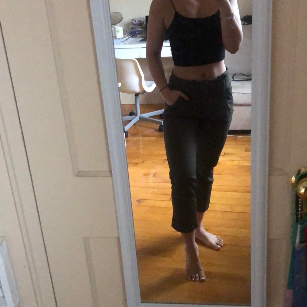 Army green office pants
